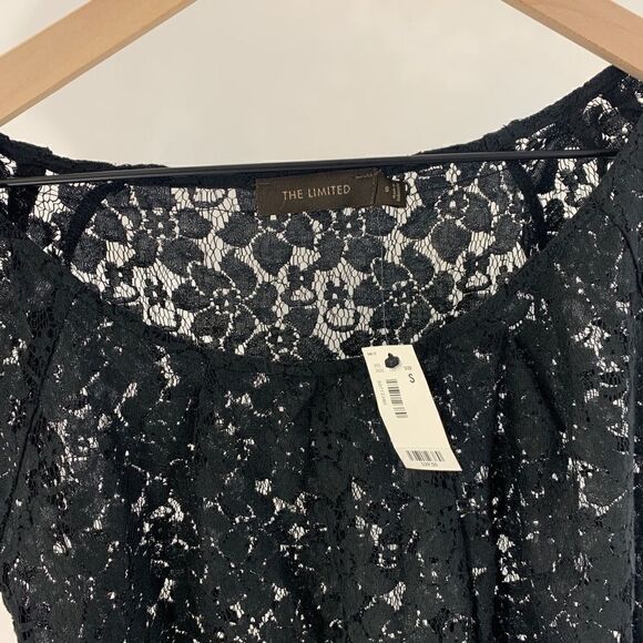 NWT The Limited Black Lace Top Size Small - Picture 3 of 5